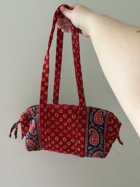 American Red Retired Vera Bradley Mini Duffle 100 Bag Purse